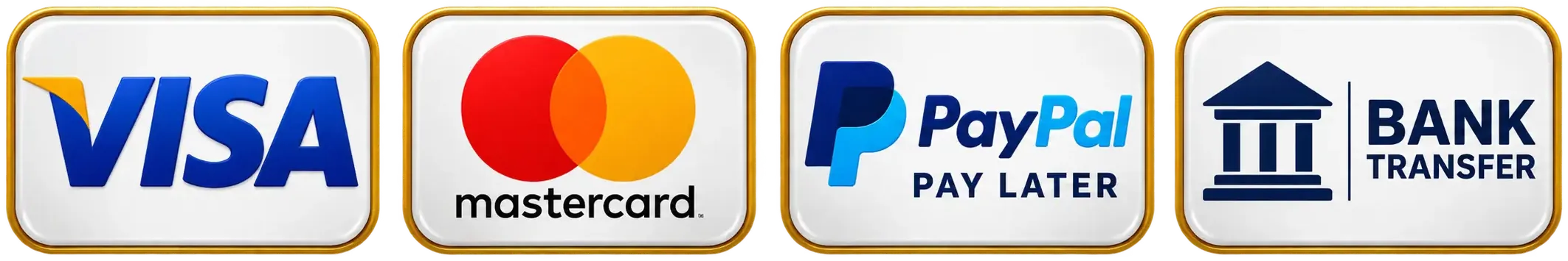 Accepted payment methods: Visa, Mastercard, PayPal Pay Later and Crypto